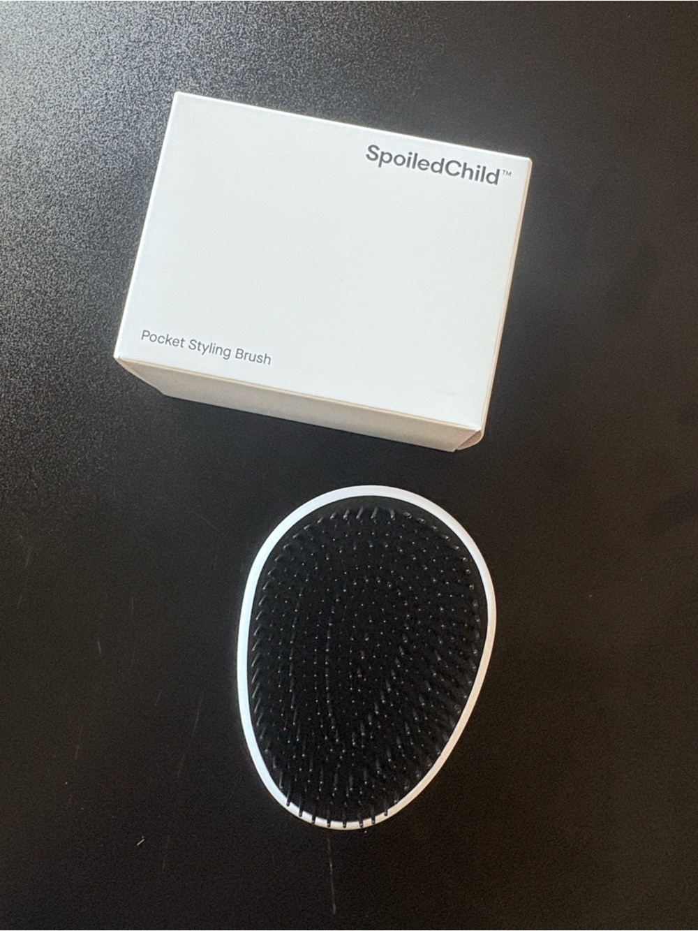 Spoiled Pocket Styling Brush - Black & White Compact Detangler